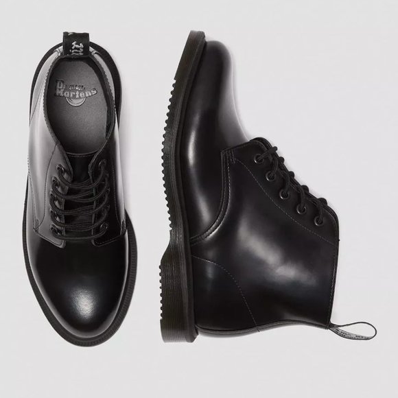 Dr. Marten's Emmeline Smooth Leather Lace Up Ankle Boots Womens US 9 BLACK Shoes - Picture 1 of 16
